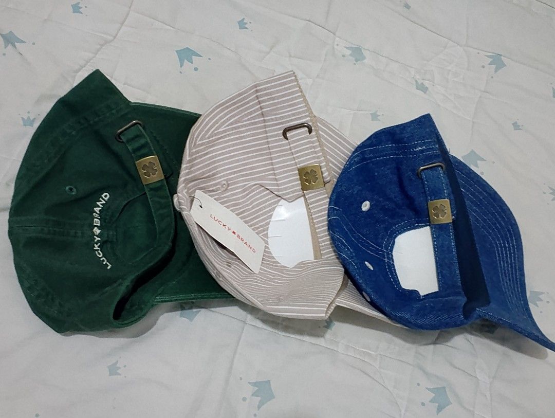 3 for 999 Lucky Brand bundle adjustable cap (Category: Hats & Beanies) located in Caloocan City. Submitted by zklclo (Listing ID 1466329762, Image 2). Description: 3 for 999 Lucky Brand bundle adjustable cap 𝐅𝐈𝐑𝐒𝐓 𝐓𝐎 𝐏𝐀𝐘 𝐁𝐀𝐒𝐈𝐒 👉Courier: J&T and lalamove 👉No free shipping 👉Location: North Caloocan 👉Mode of Payment: Gcash.