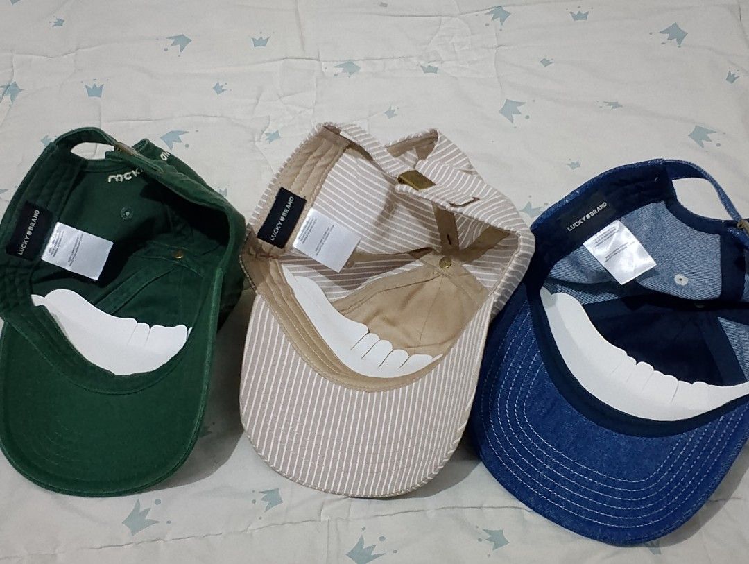 3 for 999 Lucky Brand bundle adjustable cap (Category: Hats & Beanies) located in Caloocan City. Submitted by zklclo (Listing ID 1466329762, Image 3). Description: 3 for 999 Lucky Brand bundle adjustable cap 𝐅𝐈𝐑𝐒𝐓 𝐓𝐎 𝐏𝐀𝐘 𝐁𝐀𝐒𝐈𝐒 👉Courier: J&T and lalamove 👉No free shipping 👉Location: North Caloocan 👉Mode of Payment: Gcash.