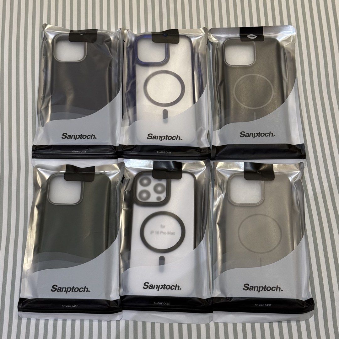 6-Pack Sanptoch iPhone 16 Pro Max Phone Case (Category: Cases & Sleeves) located in Las Pinas. Submitted by momsonmarket (Listing ID 1466298163, Image 1). Description: 6-Pack Sanptoch iPhone 16 Pro Max Cases Mixed of New and Lightly Used ₱1,500 only for all 6 pcs! Meet-ups: Glass House by Coffee Project or Brittany Palazzo Shipping shouldered by buyer.