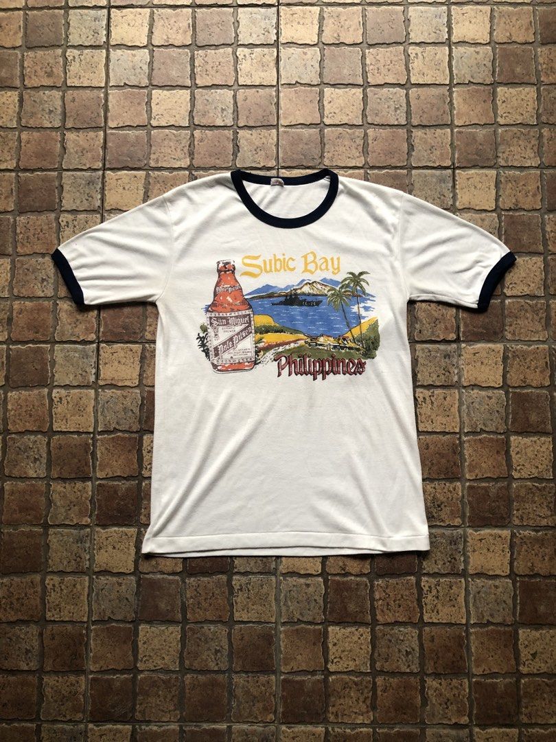 70s US Naval Base Subic Bay Souvenir Ringer Tee (Category: Tshirts & Polo Shirts ) located in Quezon City. Submitted by archives.andre (Listing ID 1466201302, Image 1). Description: width: 18” length: 24” cotton poly blend, stretchable. fits larger dudes. love this shirt but don’t wear it as often. I’m already from here, I don’t really need a tourist shirt!.