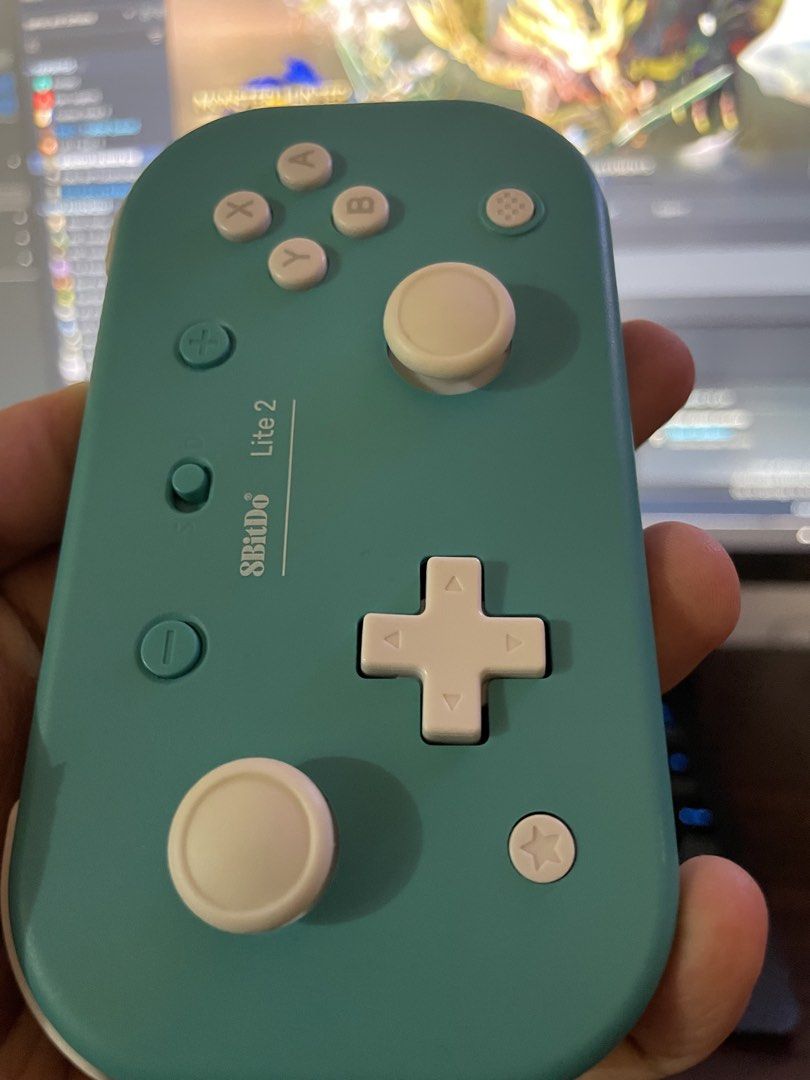 8bitdo lite 2 gamepad (Category: Controllers) located in Manila. Submitted by monofiaa (Listing ID 1466317243, Image 3). Description: 8bitdo lite 2 Super fresh condition no issues used it on IOS and switch Complete with box and orig charger price 800.