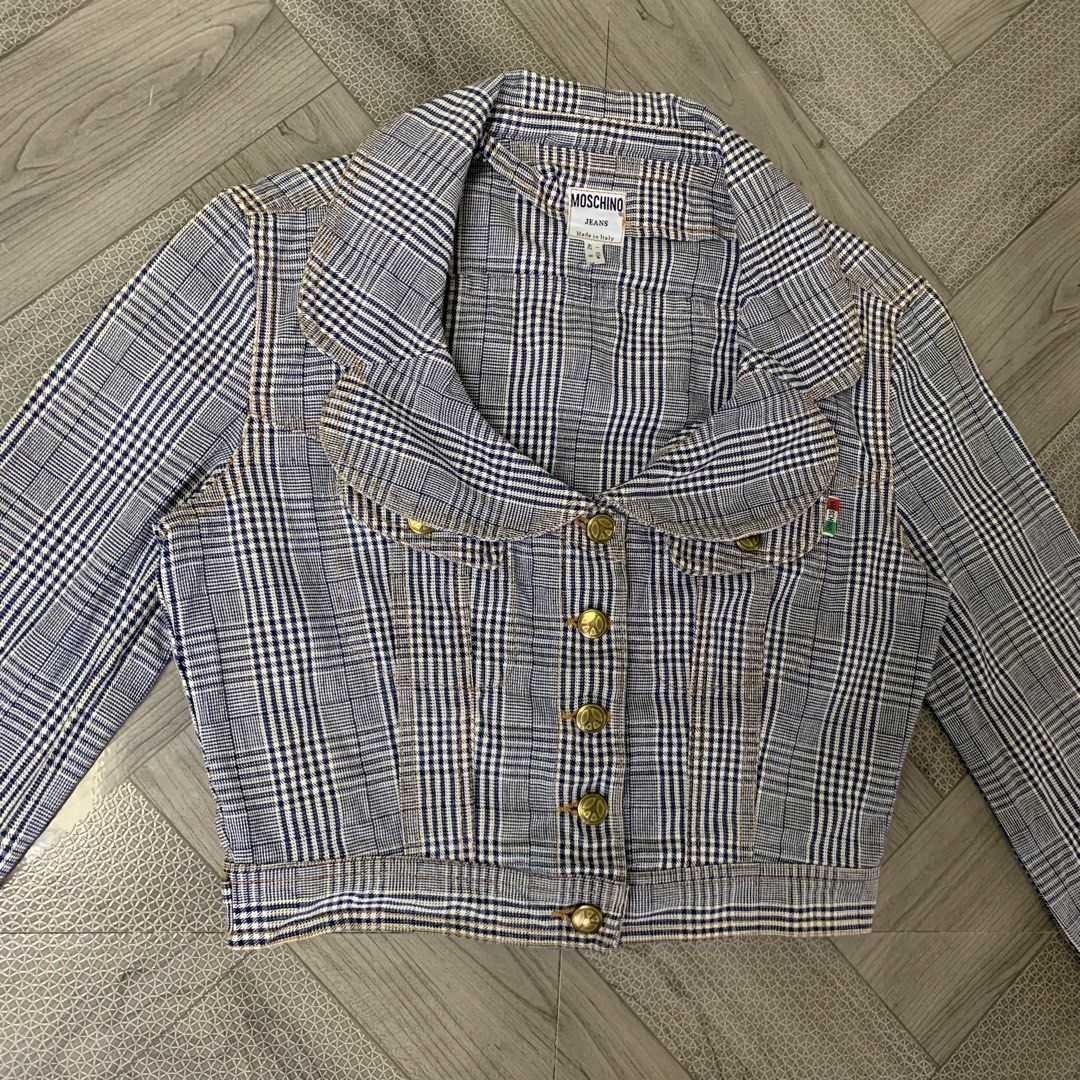 90s Archive Moschino Denim Jacket (Category: Coats, Jackets and Outerwear) located in Butuan. Submitted by 8600_recycled.hyp3 (Listing ID 1466252022, Image 2). Description: Dimensions: 18 Width x 19 Length x 19 Sleeves Excellent Condition No flaws need wash 1800.