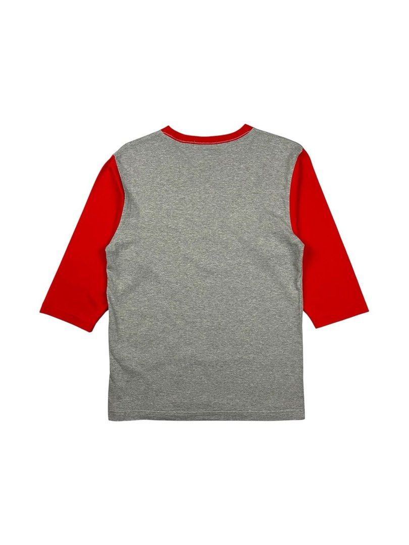 A Bathing Ape - College Logo Raglan 3/4 Sleeve (Category: Tshirts & Polo Shirts ) located in Puerto Princesa. Submitted by rrugsgallery (Listing ID 1466312883, Image 2). Description: A Bathing Ape - College Logo Raglan 3/4 Sleeve Tagged Size: Small Dimensions Length: 26 Width: 18 Condition: Excellent Color rate: 9.8 Flaws: None.