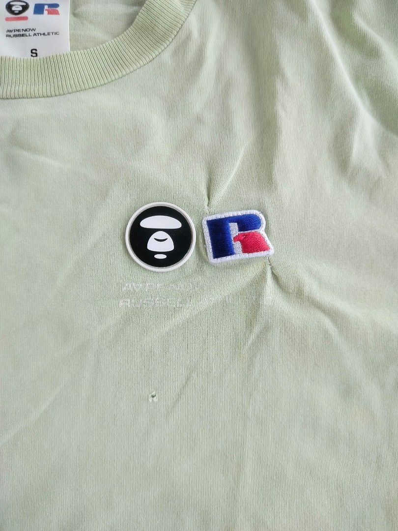 Aape x Russell Athletic Logo Patch T-shirt (Category: Activewear) located in General Santos City (Dadiangas). Submitted by gee.7thstreetz (Listing ID 1466194584, Image 3). Description: Clean modern collaboration featuring dual l- brand chest badges and collegiate V - insert Dimension in inches L- 27 W- 20.5 Issue nasa pic.