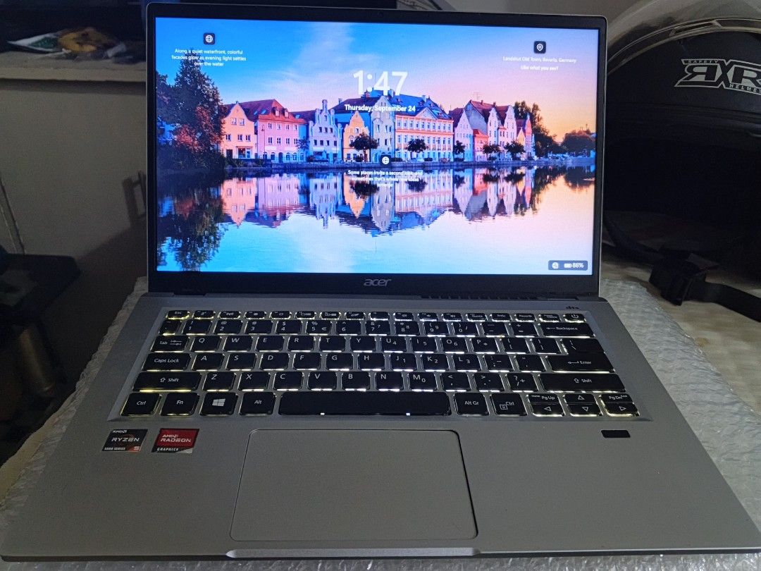 Acer Swift SF314-43 (Category: Laptops & Notebooks) located in Quezon City. Submitted by natividaddeniel17 (Listing ID 1466332008, Image 1). Description: Processor (CPU): AMD Ryzen 5 5500U (Hexa-core, 12 threads, base frequency 2.10 GHz, up to 4.0 GHz boost) Graphics (GPU): Integrated AMD Radeon Graphics. Display (LCD): 14-inch Full HD (1920 x 1080 pixels) IPS, anti-glare/matte finish, 16:9 aspect ratio, 60 Hz, non-touch. 8GB RAM Storage: 512GB S