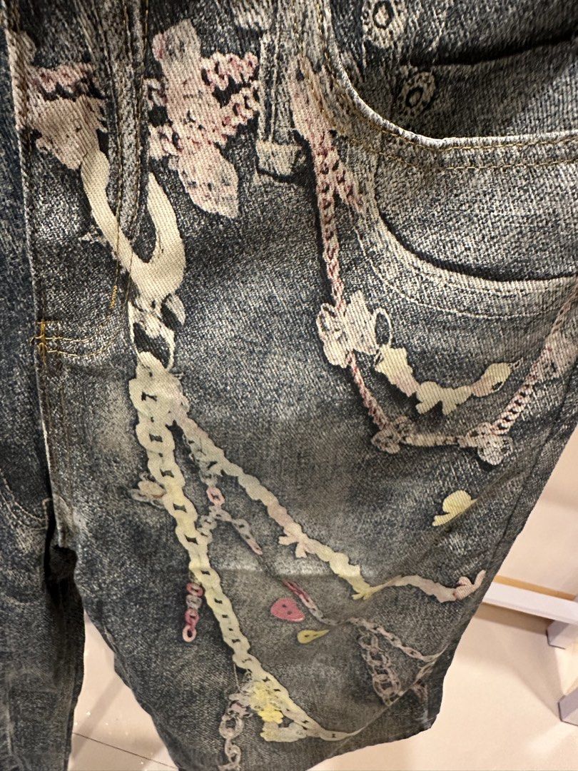 Acne Studios Denim Chain Jorts (Category: Shorts) located in Malay. Submitted by samkolder (Listing ID 1466237027, Image 3). Description: Acne Studios Chain Jorts (OFF) Dimes: Inches Waist- 30 Length - 29 Hem - 12 No issues, from balikbayan box. Rfs: Not my style Loc: Boracay J&T or COP LBC.