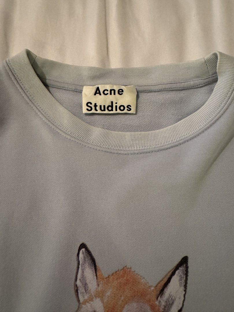 Acne Studios Fox Print Blue Pullover Large (Category: Vests) located in Cebu City. Submitted by wearagainstudio7 (Listing ID 1466285769, Image 3). Description: Shoulders 23.5” Chest 24” Length 28” +100 via j&t.