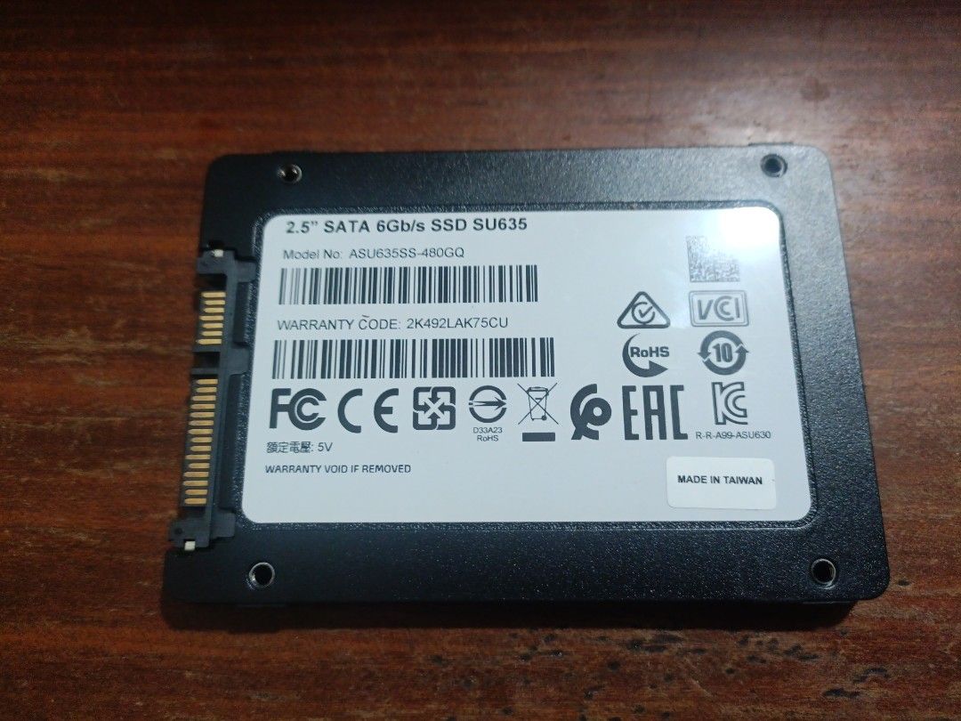 ADATA SU635 480GB 2.5" SATA SSD (Category: Hard Disks & Thumbdrives) located in Angono. Submitted by ssshnae (Listing ID 1466292706, Image 2). Description: - Brand/Model: ADATA SU635 SSD - Capacity: 480GB - Form Factor: Standard 2.5-inch SATA - Condition: Tested, fully functional, 98% health status, 100% Performance, zero bad sectors - Verified: Clean readouts from Hard Disk Sentinel and GRC ValiDrive MEETUP: SM CENTER IMUS JOLLIBEE CENTENNIAL KA