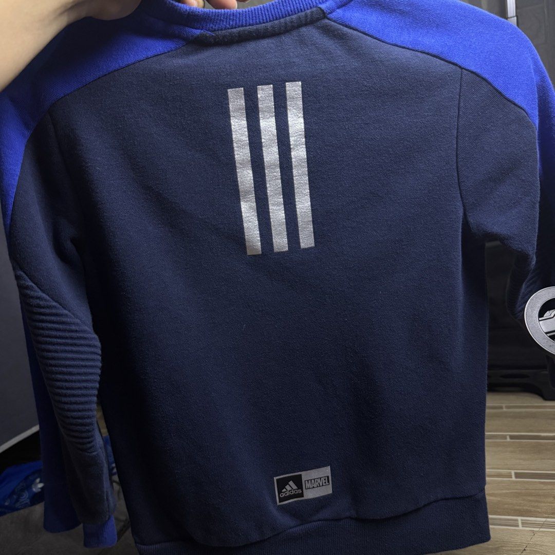 Adidas kids x marvel spidey sweaters (Category: Babies & Kids Fashion) located in Valenzuela. Submitted by thriftynanay88 (Listing ID 1466220485, Image 2). Description: Size 3-4Y est.