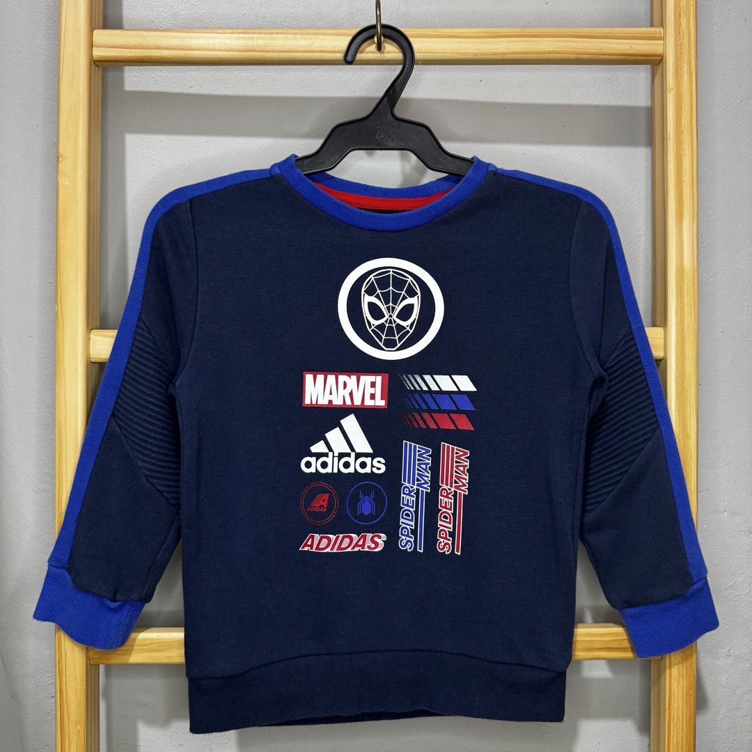 Adidas kids x marvel spidey sweaters (Category: Babies & Kids Fashion) located in Valenzuela. Submitted by thriftynanay88 (Listing ID 1466220485, Image 1). Description: Size 3-4Y est.