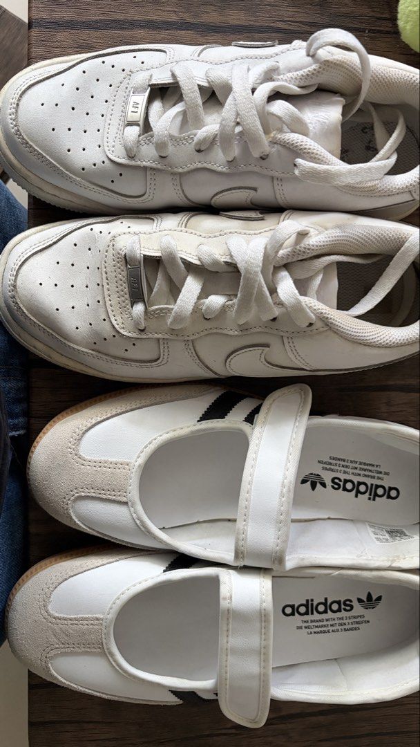 Adidas Mary Jane Sambas (Category: Sneakers) located in Sampaloc. Submitted by zzznupii (Listing ID 1466200911, Image 1). Description: Selling my Adidas Samba Jane shoes! Size: 6 1/2 Condi: Bnew, haven't been used Bought for: 5,500 RFS: Unfortunately hindi bagay so natambak for a few days☹️ (Plan to reorder the maroon one) Selling Price: 4,000 Nike AF1 White Size: 6 Condi: Mildly Used (About 4-5 times) RFS: It's not in my taste naa Selling Price:
