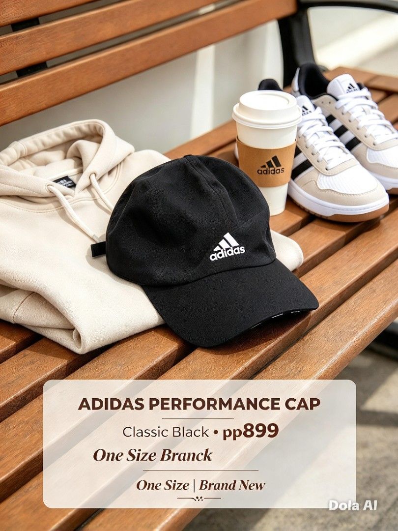 Adidas Performance Cap Classic Black (Category: Activewear) located in Manila. Submitted by pearllaureano (Listing ID 1466176048, Image 3). Description: - Brand: Adidas - Color: Classic Black with White Embroidered Logo - Material: Lightweight, quick-dry fabric - Fit: One size fits most with an adjustable back strap - Condition: Brand new / Excellent - Perfect for: Gym workouts, running, sports, and casual everyday styling.