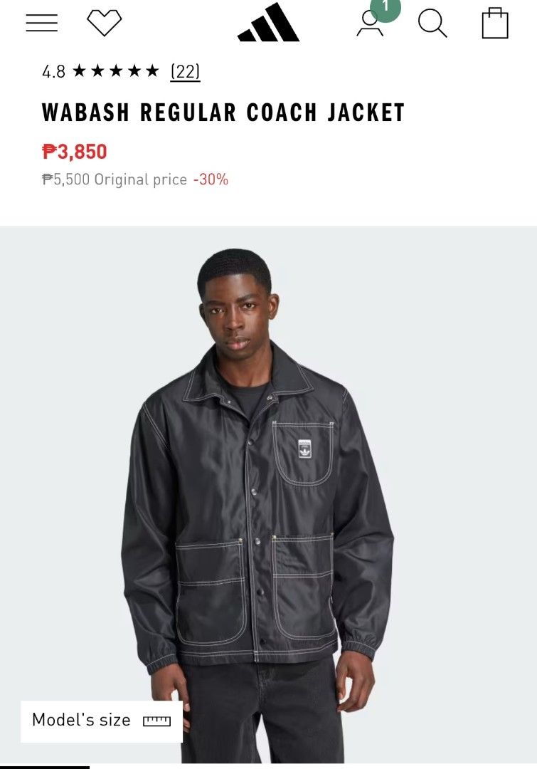 Adidas Wabash Regular Coach Jacket (Category: Coats, Jackets and Outerwear) located in Pasig City. Submitted by hustlexcurate (Listing ID 1466234120, Image 2). Description: Adidas Wabash Regular Coach Jacket Size S on tag fits MEDIUM Dimensions: 21.5X28.