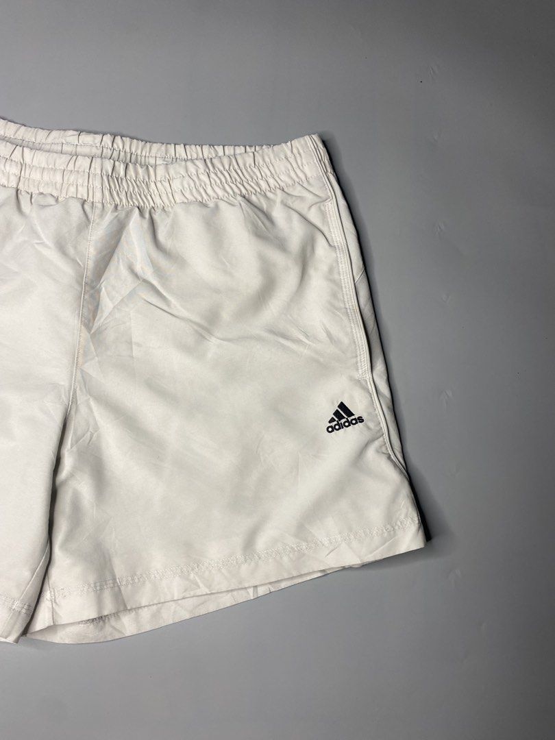 Adidas Woven Shorts (Category: Shorts) located in Bago City. Submitted by jg_finds_ (Listing ID 1466200604, Image 2). Description: size Medium on tag waist- 30-36 inch length- 15 inch hem- 12.5 inch excellent.