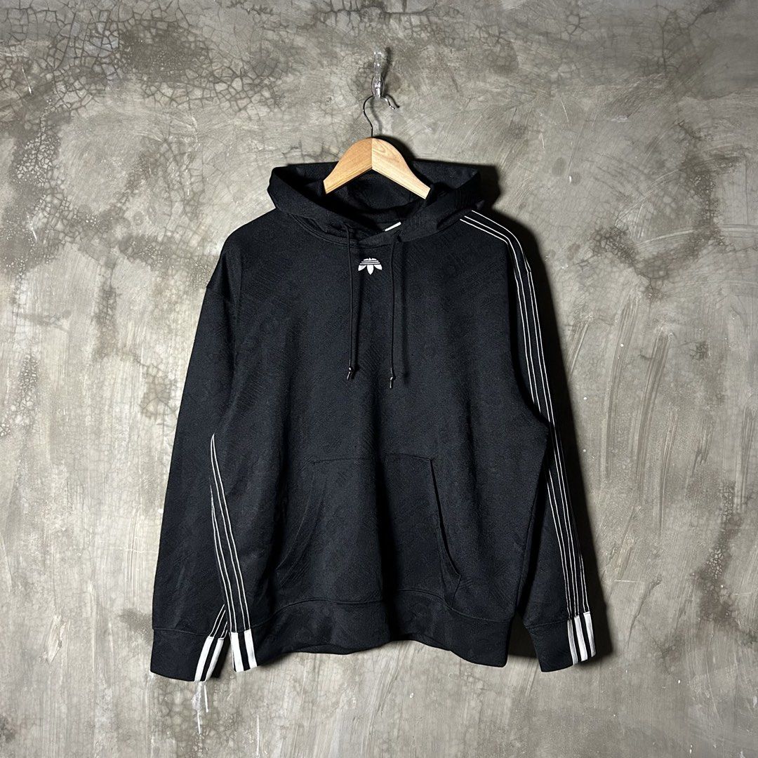 Adidas x Alexander Wang - Alt Dimension Pullover Hoodie (Category: Coats, Jackets and Outerwear) located in Tayabas. Submitted by streetdepartment (Listing ID 1466313631, Image 1). Description: Adidas x Alexander Wang - Alt Dimension Pullover Hoodie Excellent condition Flaw/s: cut tags, the gamuza print of alt dimension has been removed and minimal flaws in fabric (kindly check pics) Size: Small on tag fits Large Measurements (inches): Width: 23.