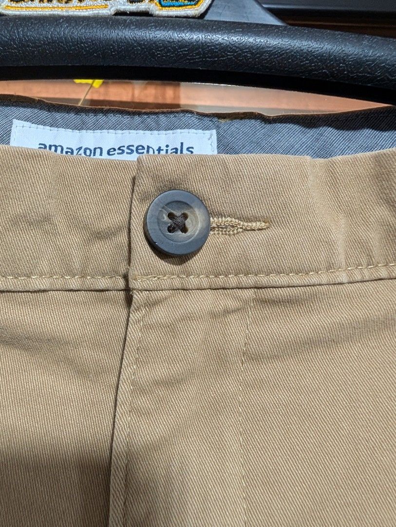 Amazon Essentials Khaki Stretchy Chino Pants (Category: Chinos) located in Santa Maria. Submitted by mjgaragesale (Listing ID 1466285465, Image 3). Description: Amazon Essentials Khaki Stretchy Chino Pants ◉ Condition 9.5/10 ◉ Size 34 on tag ◉ Dimensions: W34-36 L44 ◉ Standard fit ◉ 2 side front and 2 back pockets ◉ 100% Legit/Original ◉ Ideal for casual or smart casual outfits Can also do meet up around Bulacan on weekdays and San Juan area on w