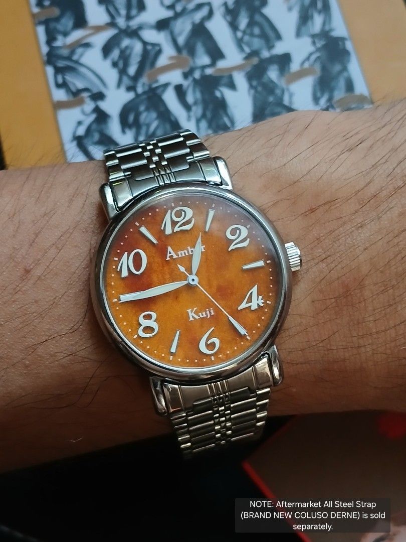 Amber Kuji, Quartz (Category: Announcements) located in Tabaco. Submitted by igoys-watches (Listing ID 1466181694, Image 2). Description: KUJI Amber, Quartz ✅️Good Running Condition ✅️Newly Serviced 👌 ✅️Accurate Time ✅️In Great Condition ✅️Natural Amber Dial ✅️"Kurono" Watch Alternative 😎 ✅️Only One in the Philippine Market ✅️Luminous Hands and Markers ✅️Newly replaced battery ✅️Clean Crystal ✅️Rare and Collectible ✅️Near Mint Condition ✅️With 