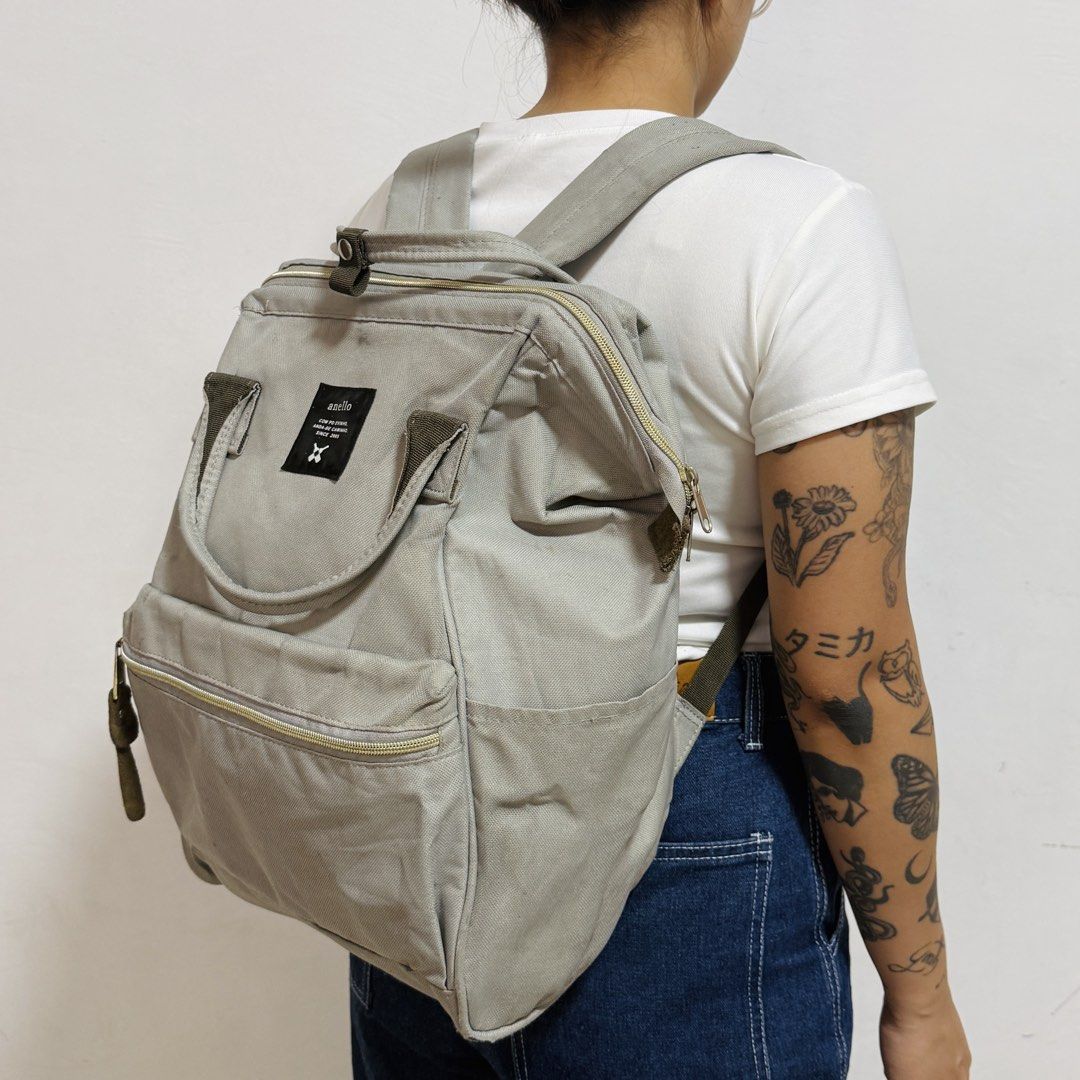 ANELLO BACKPACK (GREY) (Category: Backpacks) located in Quezon City. Submitted by hervics (Listing ID 1466239395, Image 3). Description: With some flaws Original Needs cleaning Good for mommy bag or school bag RFS: Decluttering .