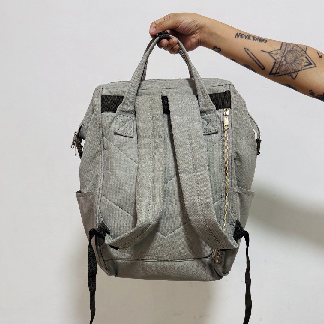 ANELLO BACKPACK (GREY) (Category: Backpacks) located in Quezon City. Submitted by hervics (Listing ID 1466239395, Image 2). Description: With some flaws Original Needs cleaning Good for mommy bag or school bag RFS: Decluttering .