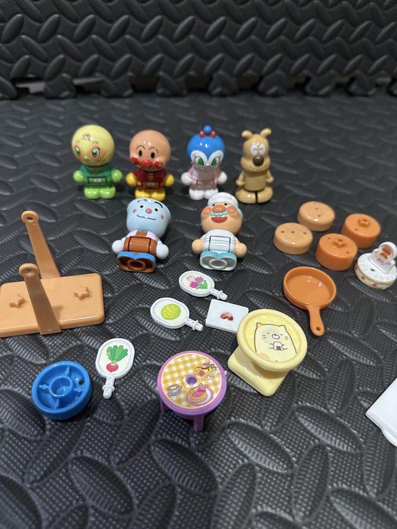 Anpanman Character Figures and Kitchen Toys Set (Category: Designer & Blind Box Toys) located in Cainta. Submitted by shopbyyna (Listing ID 1466265522, Image 2). Description: - Authentic Anpanman miniature figures and kitchen playset accessories - Includes favorite characters: Anpanman, Melonpanna, and Jam Uncle - Comes with cute little props: pans, plates, food items, table, and storage pieces - Great for pretend play or Anpanman collectors - RF