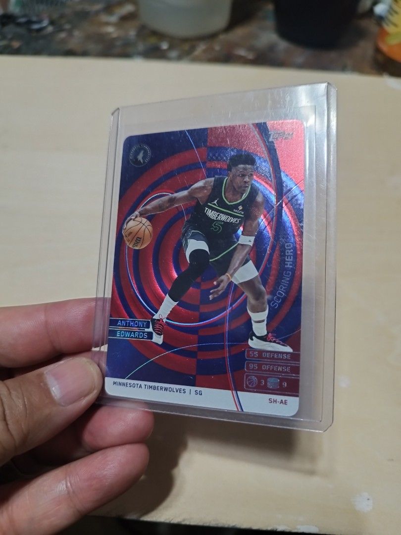 Anthony Edwards topps match attax nba card (Category: Raw Singles) located in Bacoor. Submitted by bigdaddy1027 (Listing ID 1466216649, Image 2). Description: Anthony Edwards Minnesota Timberwolves match attax scoring hero 2025.
