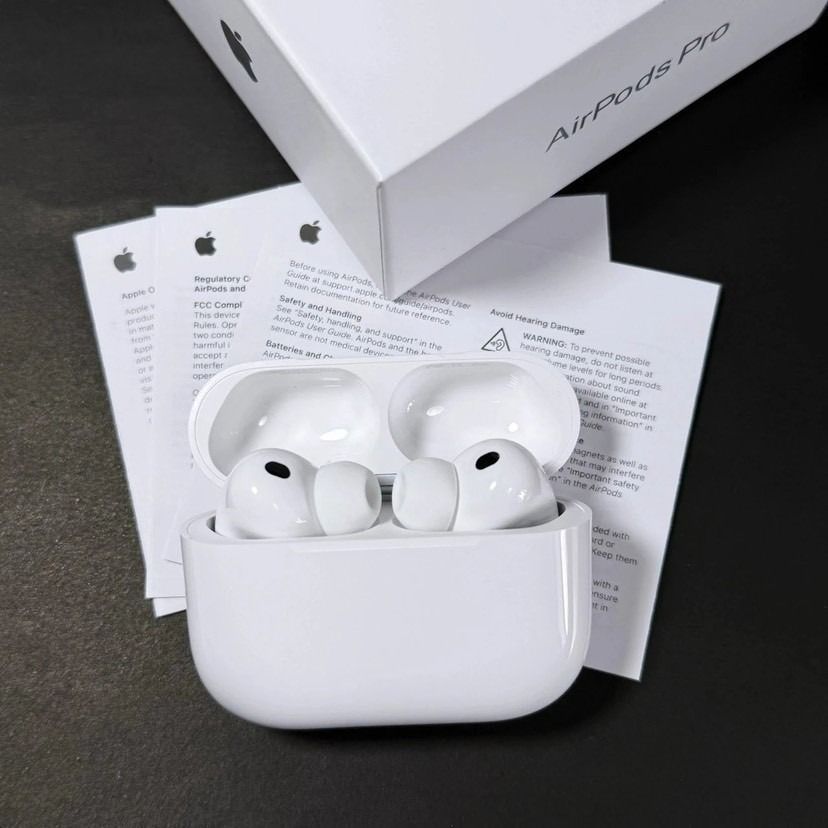Apple AirPods Pro3 with Charging Case and Box (Category: Headphones & Headsets) located in Las Pinas. Submitted by zenriver-b433df (Listing ID 1466243545, Image 3). Description: - Authentic Apple AirPods Pro wireless earbuds - Includes original white charging case, retail box, and manuals - Impeccable, clean condition inside and out - Premium sound quality with fully working active noise cancellation - Easy pairing with iPhone and other devices -