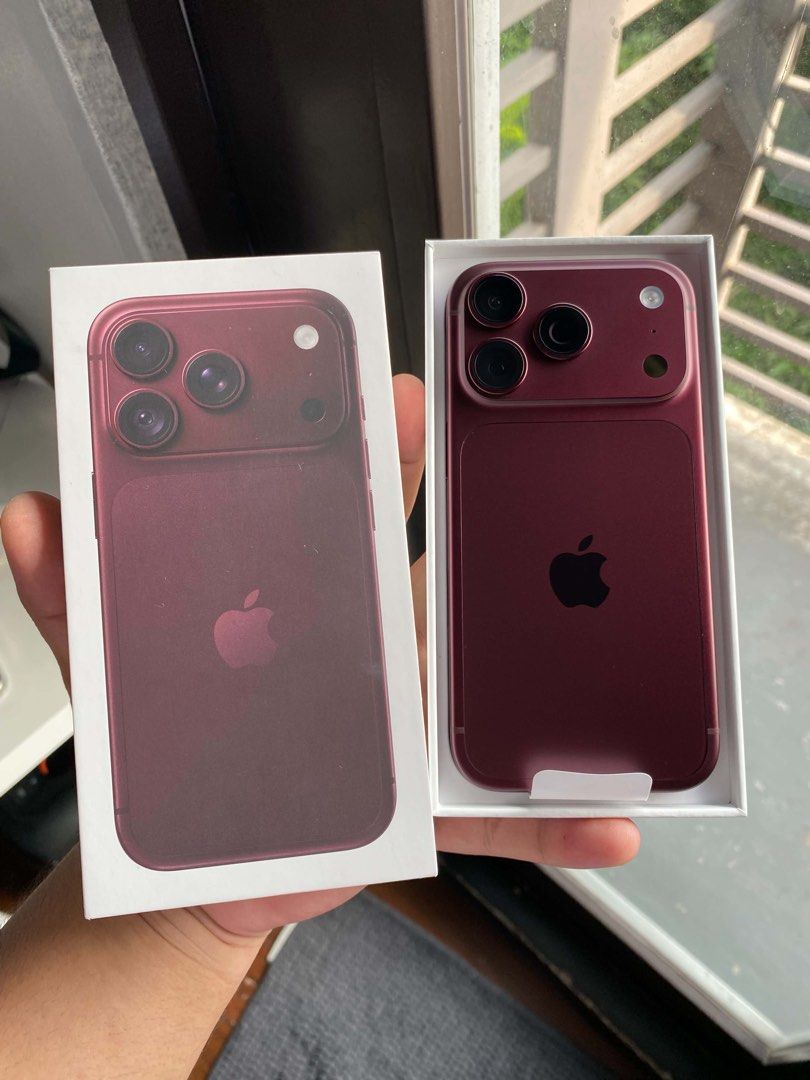 Apple iPhone 18 Pro Burgundy 512GB (Category: iPhone 18 Series) located in Manila. Submitted by hungryhustle (Listing ID 1466291462, Image 2). Description: Apple iPhone 18 Pro in Burgundy color with 512GB storage. Model A3714. Unopened retail box including the USB-C charge cable and documentation. Factory sealed packaging with intact pull tabs on the back. Ready for setup..