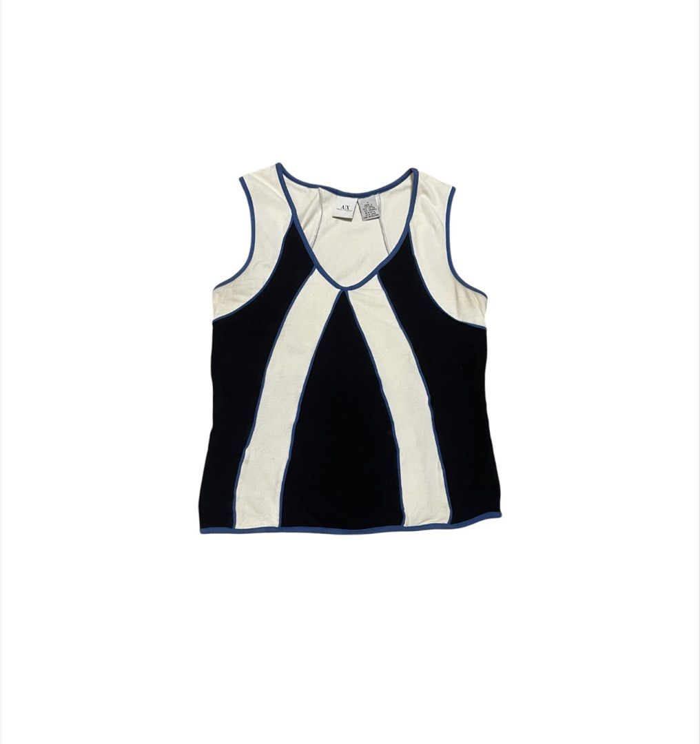 Armani Exchange y2k Tanktop (Category: Sleeveless) located in Bulacan. Submitted by sanjisthrift (Listing ID 1466314308, Image 1). Description: Size Medium Width 13.5 Length 18 Good Condition 9/10 Stains.