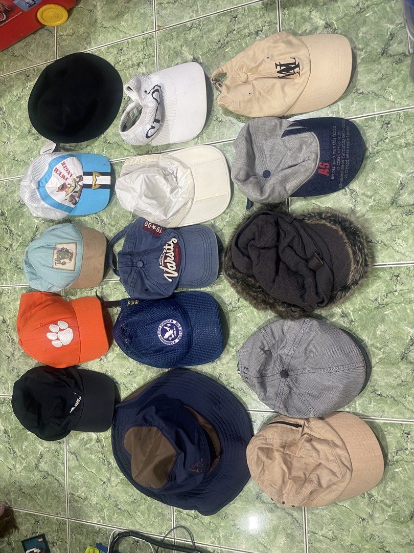 Assorted Caps and Hats Bundle 60pcs takeall (Category: Caps & Hats) located in Manila. Submitted by chesterson1979. (Listing ID 1466286776, Image 3). Description: - Massive headwear collection: baseball caps, bucket hats, snapbacks, and beanies - Variety of styles, colors, and designs to choose from - Great mix for daily wear, outdoor activities, and fashion accessorizing - Perfect bundle if you want to level up your hat rotation - Selling as a l