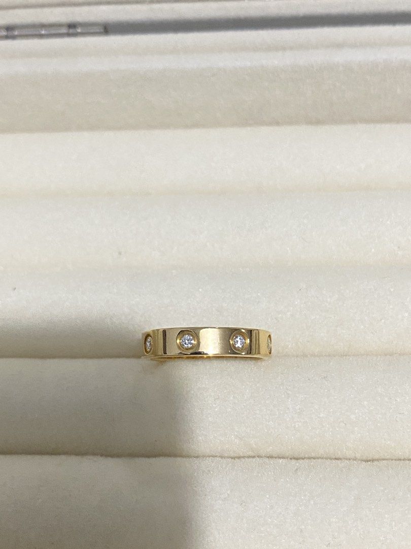 Auth Cartier Love Ring 8 Diamonds Yellow size52 (Category: Rings) located in Quezon. Submitted by queenlux15 (Listing ID 1466201021, Image 3). Description: Authentic💯 Cartier Love Ring 8 Diamonds Yellow gold size52 Ring with orig box Cleaned at cartier GB complete assay markings Can do layaway with no additional charges Fixed price.