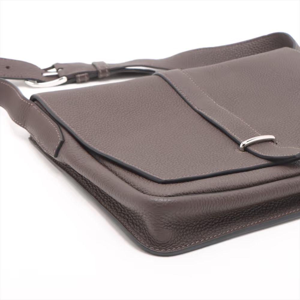 Authentic Hermes Steve Wright Junior Togo Chocolate Silver Hardware Y:2020 (Category: Shoulder Bags) located in General Trias. Submitted by japan_secondhand_products (Listing ID 1466216889, Image 3). Description: This item shows some signs of use, but is in good condition. There are some indentations and slight deformation on the front belt and strap. *As this is a used item, there may be scratches or stains not mentioned in the description. Plea