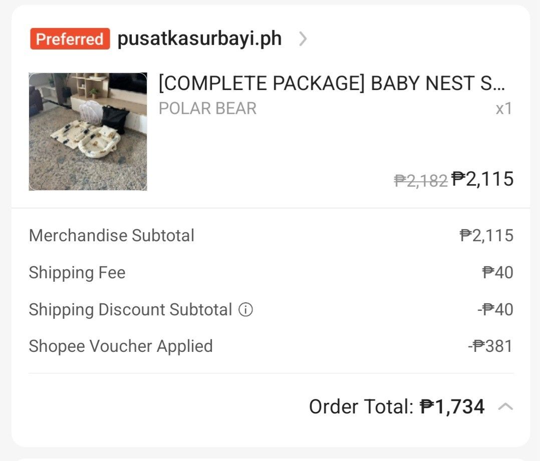 Baby Nesting Set (Category: Cots & Cribs) located in Manila. Submitted by aenarvalencia (Listing ID 1466220055, Image 3). Description: baby nesting set with baby bed, blanket, 4 pillows & kulambo barely used RFS: outgrown.