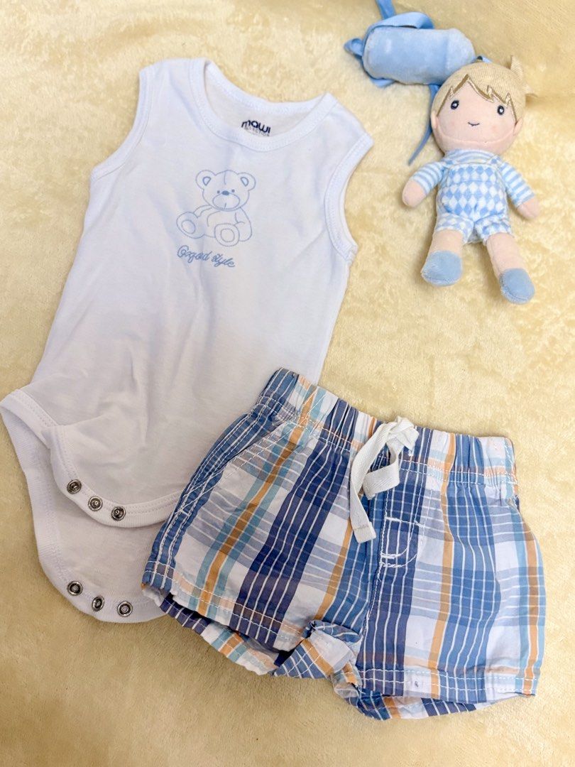 Baby Sando Short Set (Category: Babies & Kids Fashion) located in San Fernando. Submitted by aaiah (Listing ID 1466306562, Image 1). Description: • used once • mop : gcash / bpi / gotyme • mod : jrs / j&t / lbc • no cod.