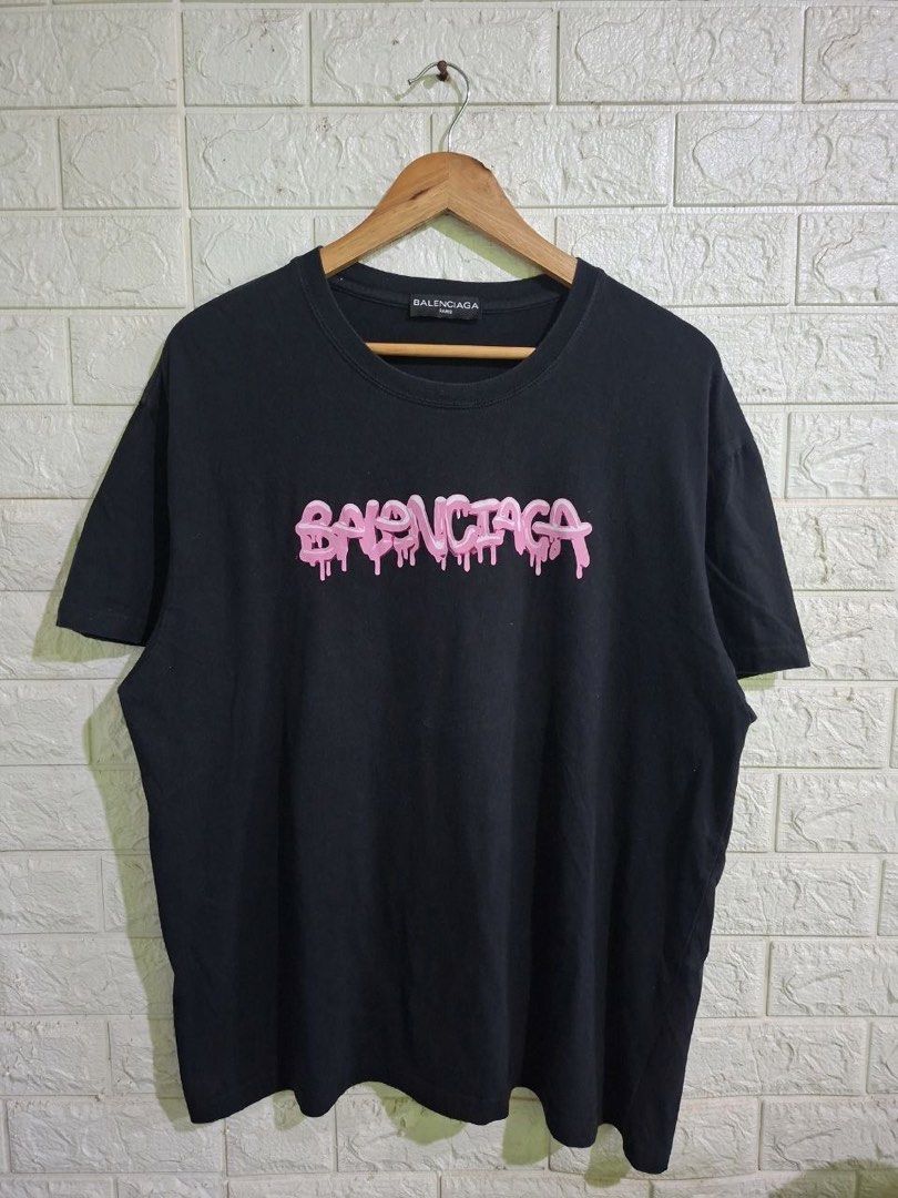 Balenciaga Graffiti Design Shirt (Category: Others Tops) located in Bulacan. Submitted by bleue.finds (Listing ID 1466301053, Image 1). Description: Balenciaga Graffiti Design Shirt 23 - width 27.5 - length no issue as new good condition .