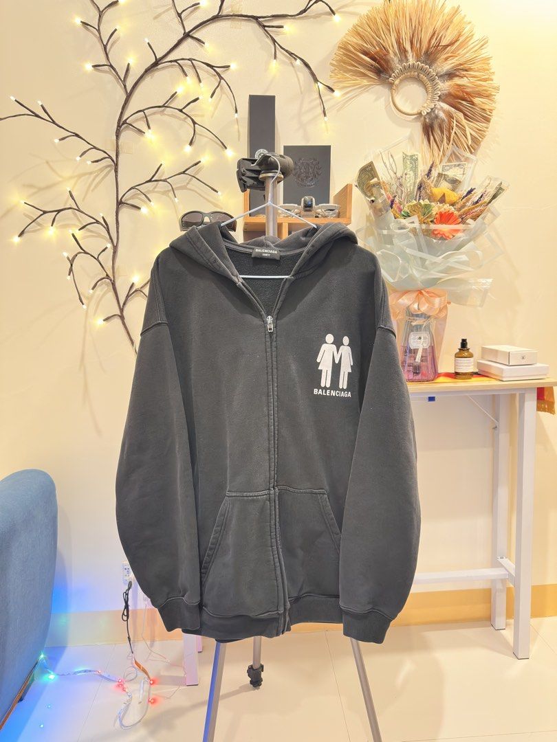 Balenciaga Pride 2022 (Category: Hoodies) located in Malay. Submitted by samkolder (Listing ID 1466243246, Image 2). Description: Dimes: 24 x 29. Sleeve 22 S on tag, fits large or medium close to large. Worn only in my long haul flight. What you see is what you get..