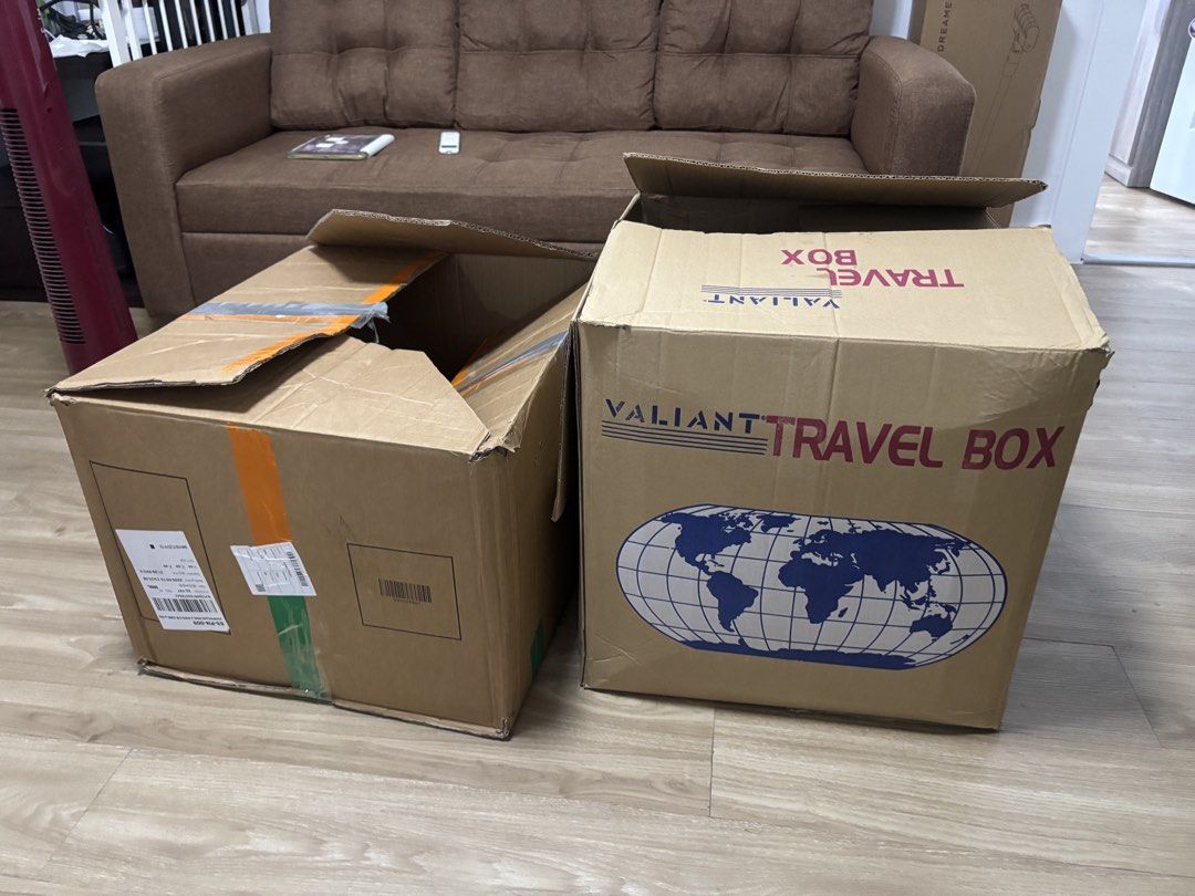 Balikbayan Boxes [used] (Category: Storage Boxes & Baskets) located in Manila. Submitted by BossHugo (Listing ID 1466251901, Image 1). Description: Used balikbayan boxes for sale‼️ Only used for storing clothes and other stuff for moving and out of places. Neat and usable pa if you’re also moving out but pls manage your expectations. Ok for pick up asap. Left - 6 pcs Right (Valiant) - 4 pcs ₱1,000 + sf (care of buyer) Ready for pick up anytime. L