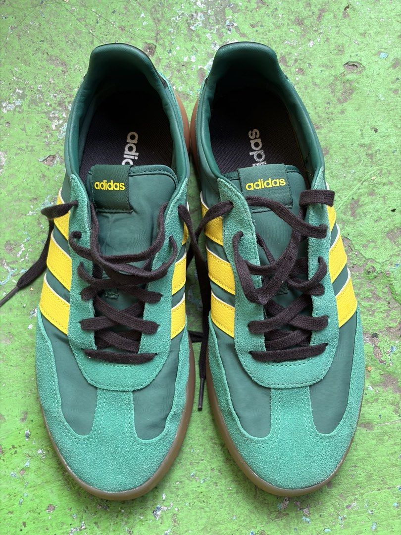 Barreda Decode Size 9 (Category: Sneakers) located in Caloocan City. Submitted by jelly_tin25 (Listing ID 1466157198, Image 1). Description: - Brand: Adidas - Colorway: Green and yellow with brown laces and gum soles - Material: Suede and nylon upper - Size: US 9 / UK 8.5 / FR 42 2/3 - Origin: Made in Vietnam - Condition: Clean treads and crisp branding inside.