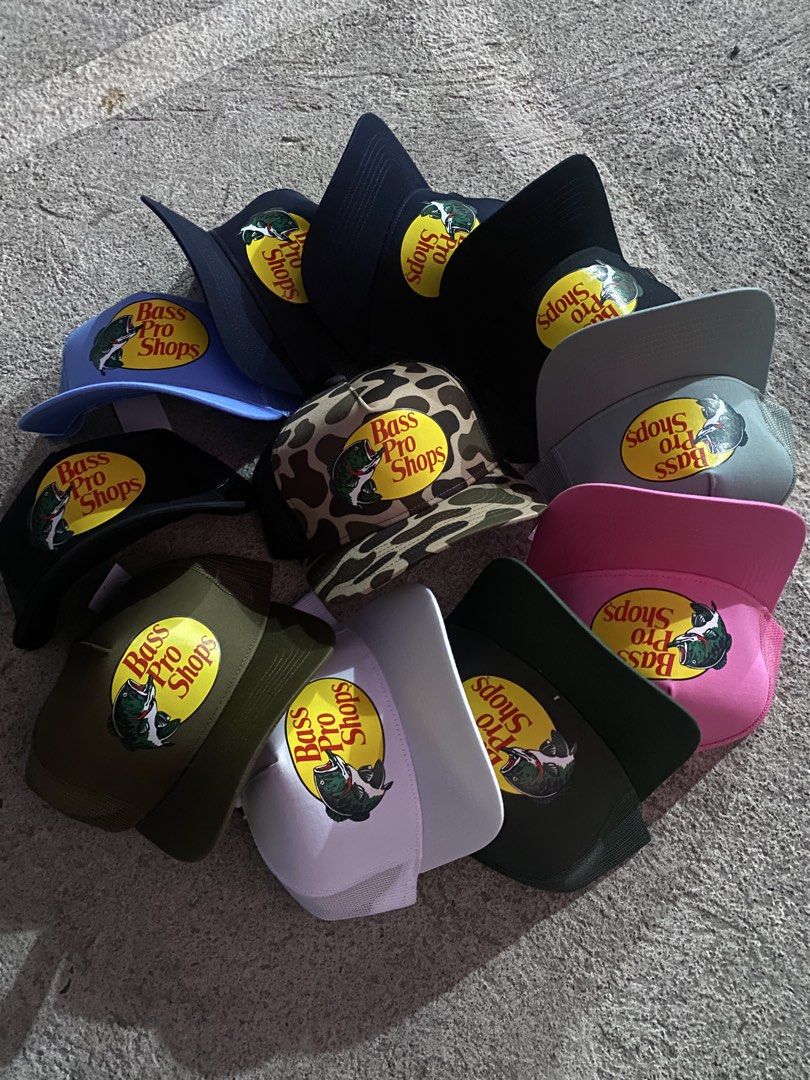 Bass Pro Shops (Category: Caps & Hats) located in Manila. Submitted by kiddrevoo (Listing ID 1466294466, Image 1). Description: Bass Pro Shops Printed Design -Camo -Black -Navy Blue -Pink -Sky Blue -White -Green -Army Green.
