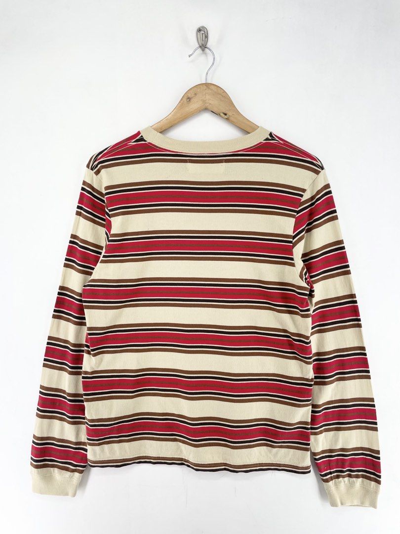 Beams Boy Embroidered Striped Long sleeve (Category: Longsleeves) located in Mandaluyong City. Submitted by armrhts (Listing ID 1466321761, Image 2). Description: Size: Small Dimensions(inches) •Width: 19" •Length: 26" •Pit to Cuff: 19" .
