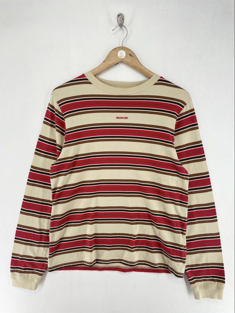 Beams Boy Embroidered Striped Long sleeve (Category: Longsleeves) located in Mandaluyong City. Submitted by armrhts (Listing ID 1466321761, Image 1). Description: Size: Small Dimensions(inches) •Width: 19" •Length: 26" •Pit to Cuff: 19" .
