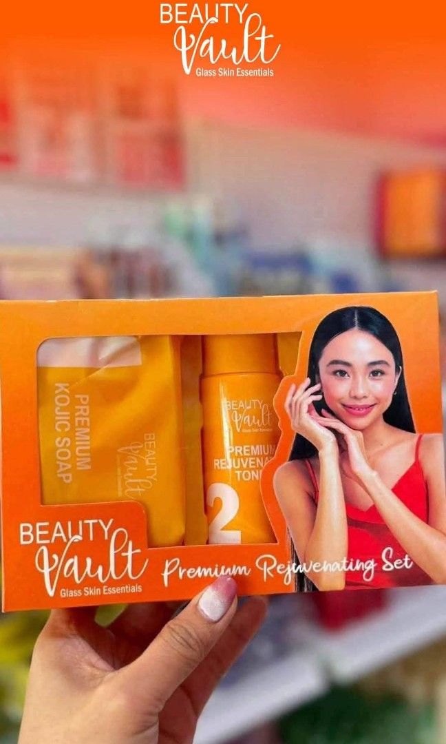 Beauty Vault Rejuvenating Set (Category: Face Care) located in Manila. Submitted by jadrianzen (Listing ID 1466219095, Image 1). Description: Beauty Vault Rejuvenating Set is the secret to clear glowing skin ✨🧡 📌Removes Pimples 📌 Lightens pimple marks and dark spots 📌 Whitens face 📌Tightens Pores Whats in the box? - Soap - Toner - Night Cream - Sunblock Cream How to Use? You may refer at the back of the box. #beautyVaultRejuv.
