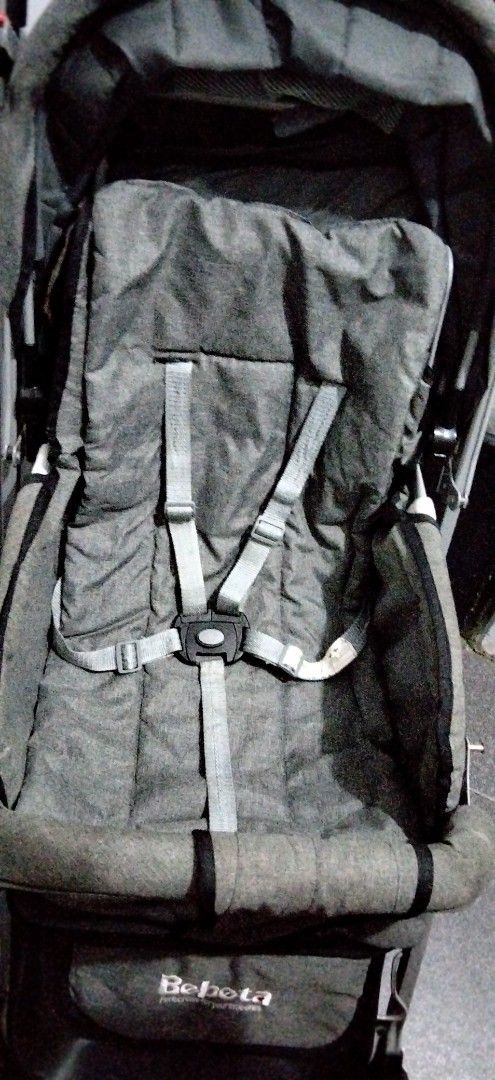 Bebeta Grey Baby Stroller Foldable with Freebies . (Category: Strollers) located in Quezon City. Submitted by dcqueen (Listing ID 1466297073, Image 3). Description: NO ISSUES only signs of usage Brand: Bebeta Color: Grey Condition: Clean and ready for use - Adjustable canopy for sun protection - Handy storage basket underneath - Compact fold for easy storage and travel - Comfortable padded seat with a secure multi-point harness - Sturdy frame wit