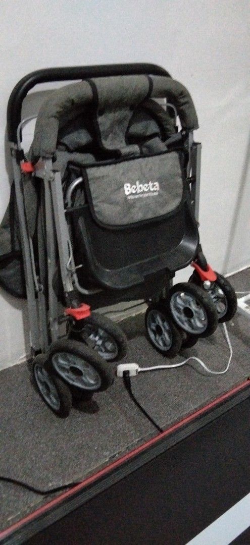 Bebeta Grey Baby Stroller Foldable with Freebies . (Category: Strollers) located in Quezon City. Submitted by dcqueen (Listing ID 1466297073, Image 2). Description: NO ISSUES only signs of usage Brand: Bebeta Color: Grey Condition: Clean and ready for use - Adjustable canopy for sun protection - Handy storage basket underneath - Compact fold for easy storage and travel - Comfortable padded seat with a secure multi-point harness - Sturdy frame wit