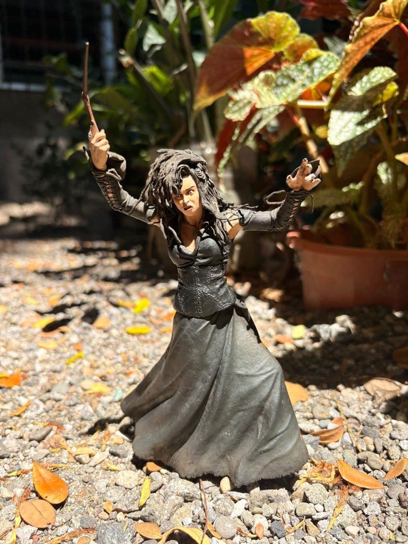 Bellatrix Lestrange Harry Potter Action Figure Collectible (Category: Figurines & Statues) located in Adams. Submitted by danahmarie23839 (Listing ID 1466236561, Image 1). Description: - Inclusions: Wand - Authentic Harry Potter collectible figure featuring Bellatrix Lestrange - Highly detailed sculpt with her signature wild hair and iconic black dress - Dynamic pose with wand raised ready to cast a spell - Must-have addition for any Wizarding Wo