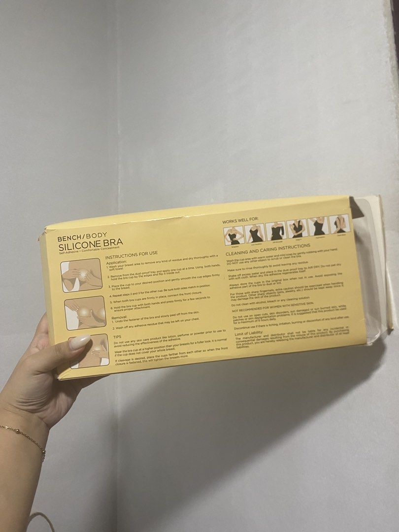 Bench Body Silicone Bra Accessories (Category: Undergarments & Loungewear) located in Manila. Submitted by saaaaabrina (Listing ID 1466251203, Image 2). Description: - bnew!! tried it on lang but didnt get to use it talaga. not for me hehe .