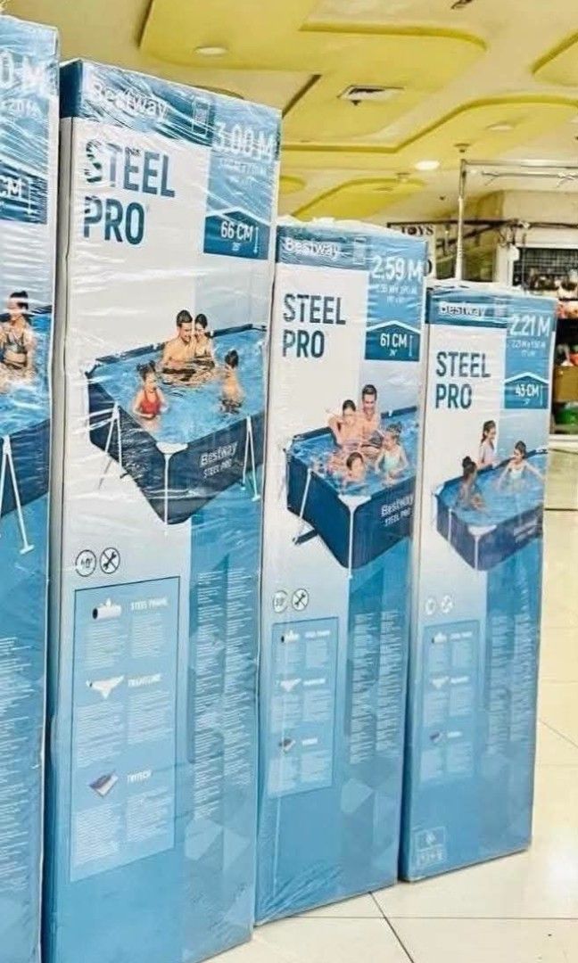 bestway steel pro (Category: Announcements) located in Manila. Submitted by haideshop (Listing ID 1466166143, Image 1). Description: steel pro pool 2.21m 3500 2.59m 4000 3.00m 4500 4.00m 6500.