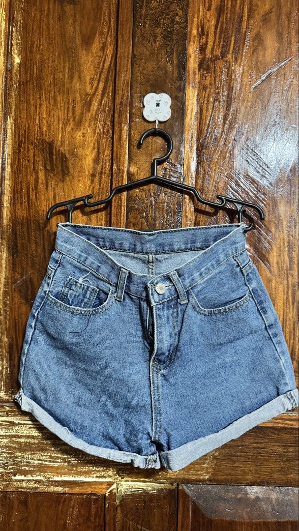 Blue Denim Rolled Cuff Denim Shorts (Category: Shorts) located in Kananga. Submitted by yongggi (Listing ID 1466320383, Image 1). Description: Mid-wash blue denim shorts. Rolled cuffs at the hem..