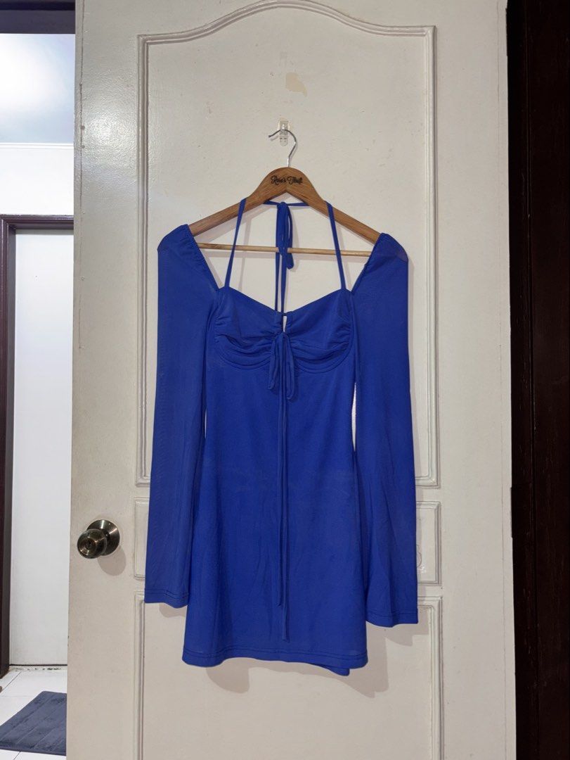 BNWT peppermayo make a move mini dress (Category: Dresses) located in Angeles City. Submitted by thriftchic_ (Listing ID 1466210543, Image 2). Description: ♡ brandnew with tag! ♡ featuring a square neckline, halter straps, underwire and sheer long sleeves with flare cups ♡ zipper at back ♡ MOP: Gcash ♡ Payment first basis ♡ J&T🚚.
