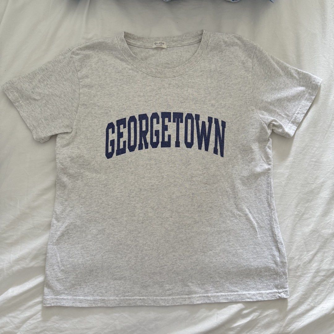 Brandy Melville Georgetown baby tee (Category: Shirts) located in Davao. Submitted by aug_amari (Listing ID 1466170643, Image 1). Description: fits size xs-semi medium baby tee.