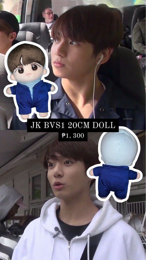 BTS JUNGKOOK JK 20CM DOLL (Category: K-Wave Merchandise) located in Caloocan City. Submitted by louvrekoo (Listing ID 1466238144, Image 1). Description: WTS/LFB BTS JUNGKOOK 20CM DOLL PAYO amponin niyo na po pls 🥹🙏🏻 lf forever home - originally bought each for 1,5k - get both for 2,5 nego - with clothes! - only took out once but rest assured both are stored well rfs: no more spark/declutttering mop: gcash mod: lalamove/j&t express 📍north calo